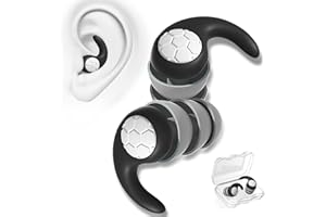 KKNE Tapones Oídos Ruido Dormir, 1 Pares de Tapones Oídos de Silicona Reutilizables Lavableques contra El Ronquido Protección Auditiva para Fiesta, Música, Festival, Concierto, Trabajo