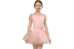 ZYXWVU Tutú Vestido Ballet Niña Tutú de Ballet para Bailarina con Mangas Cortas