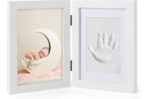 Chuckle - Kit för avtryck av bebisens händer och fötter i lera med fotoram för minne - Present till Mors dag, Nybliven mamma och Föräldrar för nyfödd bebis, Baby Shower-fest barnrum