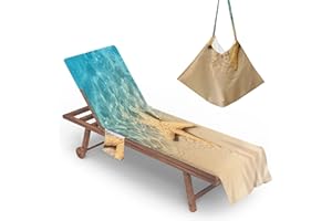 uyeoco Serviette de Plage pour Chaise Longue avec Poches Housse de Chaise de Plage Housse de Serviette de Chaise Longue(#11)