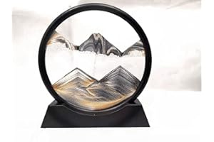 YAIHE - Oggetto decorativo con sabbia in movimento, rilassante, decorazione da scrivania, colore: blu oceano (10 Pollice, Nero)