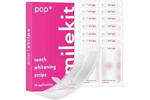 SmileKit® Pap+ Teeth Whitening Strips | Teeth Whitening Kit | Teeth Whitening Strip | Teeth Whiteners | Teeth Whitening Powder Alternative | UK Supplier | Pack of 28 Strips, 14 Treatments