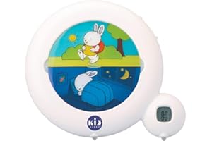 Pabobo x Kid Sleep - Réveil Enfant Educatif - Jour/Nuit - Lumineux - 2 Programmes : Matin ou Sieste - Option Veilleuse - Mixte : Fille et Garcon - Classic - Blanc - Pabobo x Kid Sleep