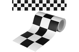 NUOBESTY 1 Roll of Adhesive Checkered Wallpapers Black White Grid Stickers for Home Bulletin Board Blackboard Border Bathroom Decorations