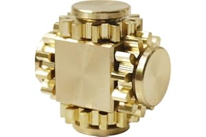 DMaos Fidget Cube Spinner, Linkage 4 Gears figity Spin Finger Games, Laiton métallique avec roulements Ultra Lisses, Durable mécaniquement Amovible, Petit Jouet Premium figit - Or