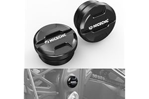 NICECNC Rahmenlochstopfenabdeckung, Compatible with Yamaha Tenere 700/XTZ700 2019–2023, Schwarz