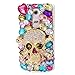 Produktbild spritech (TM) Golden Skull Serie Luxus 3D Handgefertigt, Colorful Flower Bling Design klar hart Caver Fall, style-1, LG G4 H815 H818