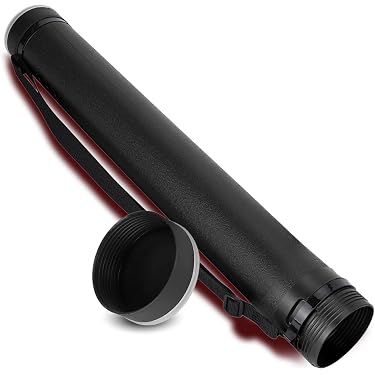 Tubo Portadocumenti Estensibile 56-90 Cm - Impermeabile Con Tracolla | CAPASTEC Nero - 9