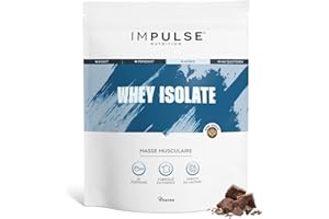 Whey Isolate Chocolat - Protéines et BCAA - 25g Protéines/Portion - Digestion Facilitée - Faible en Sucres - Boisson Récupération - Sport et Performance - 750g - Fabriqué en France - IMPULSE NUTRITION