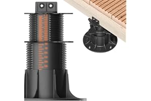 1x LANGFIT® Stelzlager "XL" für Terrassendielen – Bis 50% schneller montiert – Mit Maßskala – Stufenlos höhenverstellbar von 75-195mm – Für Unterkonstruktionen aus Holz, WPC, Alu – Made in Germany