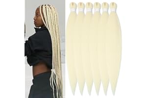 YDDM Pre Stretched Braiding Hair Braiding Hair Extensions Blonde Braids Extensions Hair 32 Inch 6packs Box Braid Hair Extensions Hair For Braiding Crochet Hair Braiding(32 Inch, 613#)