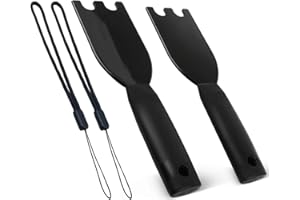 Orizizhic 2 Pcs Indoor Spatula Grill Scraper Compatible with George Foreman and Most Grooved Indoor Grills, Easy Cleaner Tool bbq Grill Scraper with 2 Lanyards, Non-Stick Surfaces