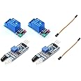ERH India (Pair of 2) IR Sensor 3 Pin Module with Single Channel Relay Module for Arduino 5v One Channel Relay Module for DIY for sanitizer Kits and Electronic Projects