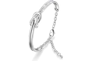 NINAMAID Damen-Armband mit Klare Swarovski Kristalle Element Vergoldet Armbander for Damen 7 Inches