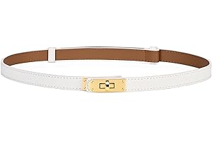 HATOFES Damski wąski skórzany pasek klasyczny stop skręt zamek damski regulowany skórzany pasek wąski cienki pas biodrowy pas dekoracyjny pasek do dżinsów sukienki modne spodnie płaszcz