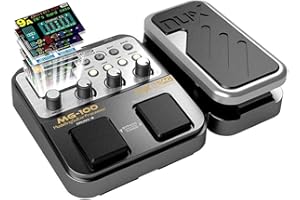 ASMUSE MG-100 Multi Effets Pédale Guitare Processeur de Musique Pièces 40s Enregistrement 58 Types de Tambours 55 Effet Mode 10 Son Di Boîte Guitare Électrique Boucle Tube Pédale (EU Plug)