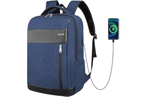 XQXA Travel Laptop Backpack Bag with USB Charging Port/Earphone Port for Women & Men School College Students Backpack Fits 15.6 Inch Laptop black