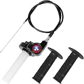 EXLECO Quick Grip Motorcycle Aluminium with Cable 1.2 m &amp; Grips, Black | Motorcycle Throttle Grip 22 mm, Quick Gas Grip, Fast