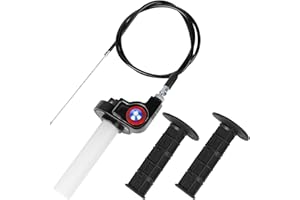 EXLECO Manopola dell'Acceleratore con Cavo 1.2M & Impugnatura Manopole Acceleratore Manubrio dell'Acceleratore a Torsione in Alluminio Comando Gas Rapido Moto 7/8 Pollici per 50-200 CC ATV Quad Pit Dirt Bike