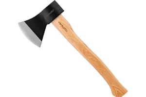 Mivos Hacha para Cortar 1000 g con Mango de Madera de Hickory y Cabeza de Acero al Carbono - Longitud 44 cm - Hacha Universal para Cortar y Trabajar la Madera y Leña - Hacha para Jardín y Bosque