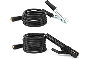 Tobewan 16 mm² 2 + 3 meter svetselektrodhållare med kabel och svetsjordklämma med kabel, 300 A svetsmaskin, snabba anslutning