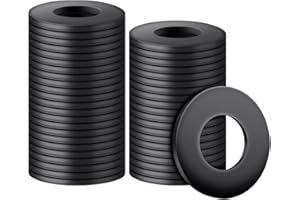 BOUMVID Unterlegscheiben Flache M6 x 12mm, 50 Stück Unterlegscheibe Schwarz Karosseriescheiben Distanzscheiben Kohlenstoffstahl Dichtung Beilagscheiben Distanzringe für Gewindestangen Schrauben