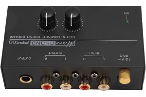 Phono Turntable Preamp för Skivspelare, RIAA Equalized Low Noise Pre Amplifier med Convert Signal, ElectronicStereo Phonograph Preamplifier, Oberoende Volymkontroll