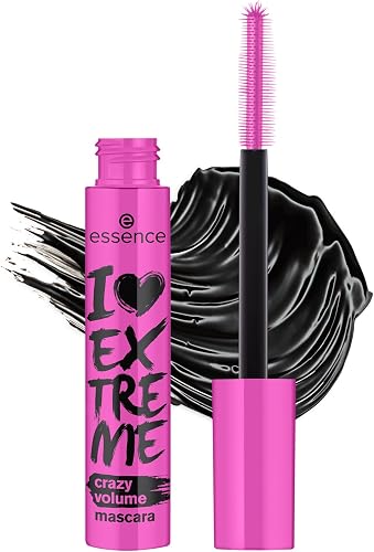 Essence Cosmetics Máscara de pestañas voluminizadora I LOVE EXTREME BLUE crazy volume, de larga duración, curvar, Volumen ext