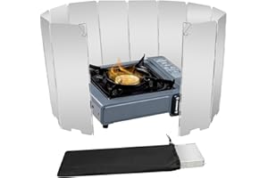 LFSEMINI Stove Windscreen,10/12/16 Plates Aluminum Stove Windshield with Drawstring Bag, for Camping, Butane Stoves