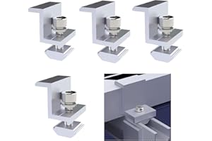 ‎TEVILIK 4 Stück Solarmodul Halterung Endklemme für Modulhöhe 35mm, Solar Panel Randklemme Halterungen, Befestigung Solarmodul Für Solarpanel Solarmodul Klemme zur Montage von Photovoltaik Solarmodul Halterung