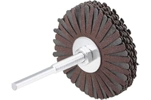 sourcing map Schleifstoff Schleifrad ⌀‌80mm Schleifstern 1/4-Zoll Schaft für die Holzbearbeitung Wurzelschnitzerei Möbel Polieren 240 Körnung