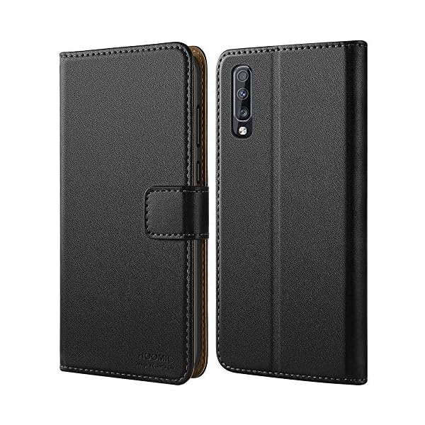 HOOMIL Handyhülle für Samsung Galaxy A70 Hülle, Premium Leder Flip Schutzhülle für Samsung Galaxy A70 Tasche, Schwarz