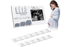 BEZHGOC Baby Scan Photo Frames, Baby Sonogram Picture Frame with Countdown Weeks Calendar Pregnancy Announcement Ideas Baby Announcement Gifts, Mummy to be Gifts