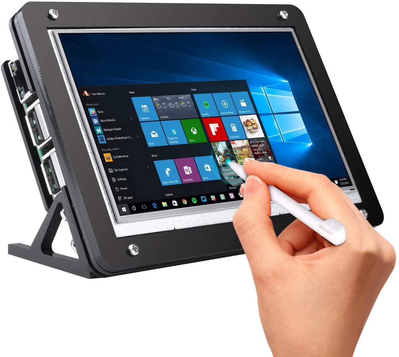 REES52 Raspberry Pi Touch Screen with Case, 5 Inch TFT LCD Display HDMI Module 800x480 for Raspberry Pi 5 4 3 2 Model B and RPI 1 B+ A BB Black PC Various Systems （with Protective Case）