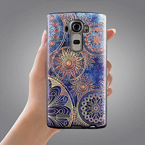 LG G4 Funda Lizimandu 3D Patr  n Protectiva Carcasa de Silicona Gel TPU estrecha Case Cover Para lg g4 Flor Azul Blue Flower 