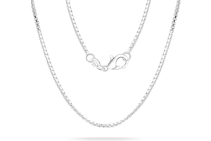 Casxyue S925 Silver Chain For Women Girls 16" 18" 20" 22'' 24" 26'' 28" 30" Inch Curb/Snake/Cross/Box/Bead Chain Necklaces