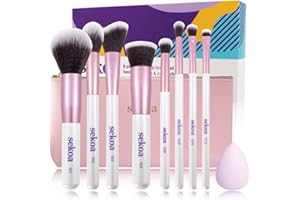 SEKOA set di pennelli professionali per trucco, set di 8 pennelli vegani con custodia cometica e spugna di miscelazione