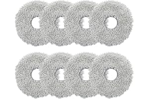 EAEVKPI Set di 8 Panni Mop di Ricambio Lavapavimenti per L10 Ultra / L10s Pro / L10s Ultra / L20 Ultra/ X10 Robot Aspirapolvere, Lavabili Panni per Mopping in Microfibra per Pulizia a Fondo dei Pavimenti