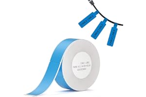 YULINCA Adesivo termico per etichette per Niimbot D11 D110 D101, per cavi di casa e ufficio, carta impermeabile, anti-olio, antigraffio, 1,27 x 10,9 cm (per cavi, blu)