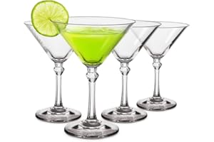 RBDRINKS RB Copas de Plástico Premium Para Cóctel Martini, Copas Martini Cóctel, Copas Irrompibles y Reutilizables Para Cóctel y Vino, Copas de Vino 21cl, set de 4