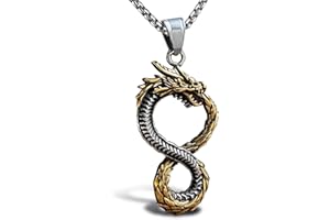 bahamut Mens Dragon Sword Cross Pendant Necklace for Men Stainless Steel Gothic Vintage Cool jewellery with Chain