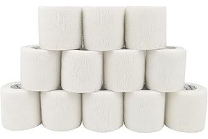 Comomed Venda Flexible Vendaje Autoadhesivo Rollo de Venda Cinta sin Látex no Tejido Cohesivo y Alleray Probado Apto Para piel sensible 5 cm x 4,5 m 12 Rolles marrón