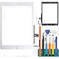 For IPad 9.7 2018 A1893 A1954 Touch Screen Digitizer Glass Replacement,For iPad 2018 A1893 A1954 Touch Display Panel Repair Parts Kit,with Tempered Glass+Tools+Home Button(Not include LCD) (White)