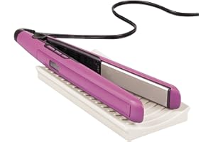 mDesign Mata odporna na wysokie temperatury do prostownicy – podstawka pod lokówkę do sypialni i toaletki – silikonowa mata grzewcza do akcesoriów fryzjerskich – kremowa