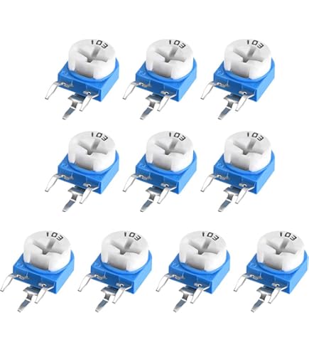 Sourcing Map 50K Ohm Trimmer Potentiometer (10 Pcs) - 3 Pin, Horizontal Adjustment, For PCB & DIY Projects