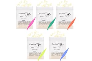 OHREN 500 pcs Elastici Ortodontici, Elastici in Gomma Ortodontica, Elastici Dentali Ortodontici, Elastici Multiuso, 5 Posizionatori da Apparecchio per Gli Elastici