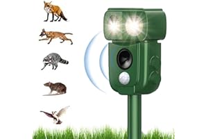 COODAY Repellente Gatti, Ultrasonico Solare Alimentato Animale Deterrente, USB Dissuasori per Piccioni Esterno Solare Anti Roditori, per Giardino