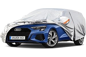 Telo Copriauto, Kayme Hatchback Copertura per Auto Impermeabile, Compatibile con 1996-2023 Audi A3 Sportback,Anti UV Anti Vento Antipolvere a 6 Strati con Cerniera e in Cotone.(Consegna in 3-7 giorni)