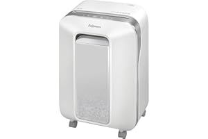 Fellowes Destructeur de documents Powershred LX201, 12 feuilles, petites entreprises/télétravail, Micro-Cut DIN P-5, Corbeille 22L, technologie SafeSense, 100% anti-bourrage papier, Intellibar - Blanc