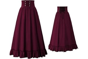GENERIC Rock DamenSteampunk Hofkleidung Vintage Röcke Damen Viktorianisch Steampunk RöCke A-Linie Mittelalter Gothic Rock Punk Rave Kleid Gothic Kleidung Sexy Cosplay Mittelalterliche Rock
